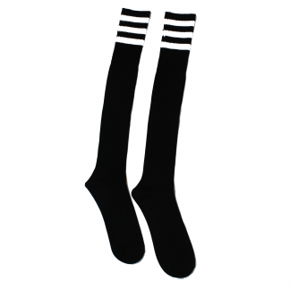 SWRA Football Socks (Black with 3 white stripes)