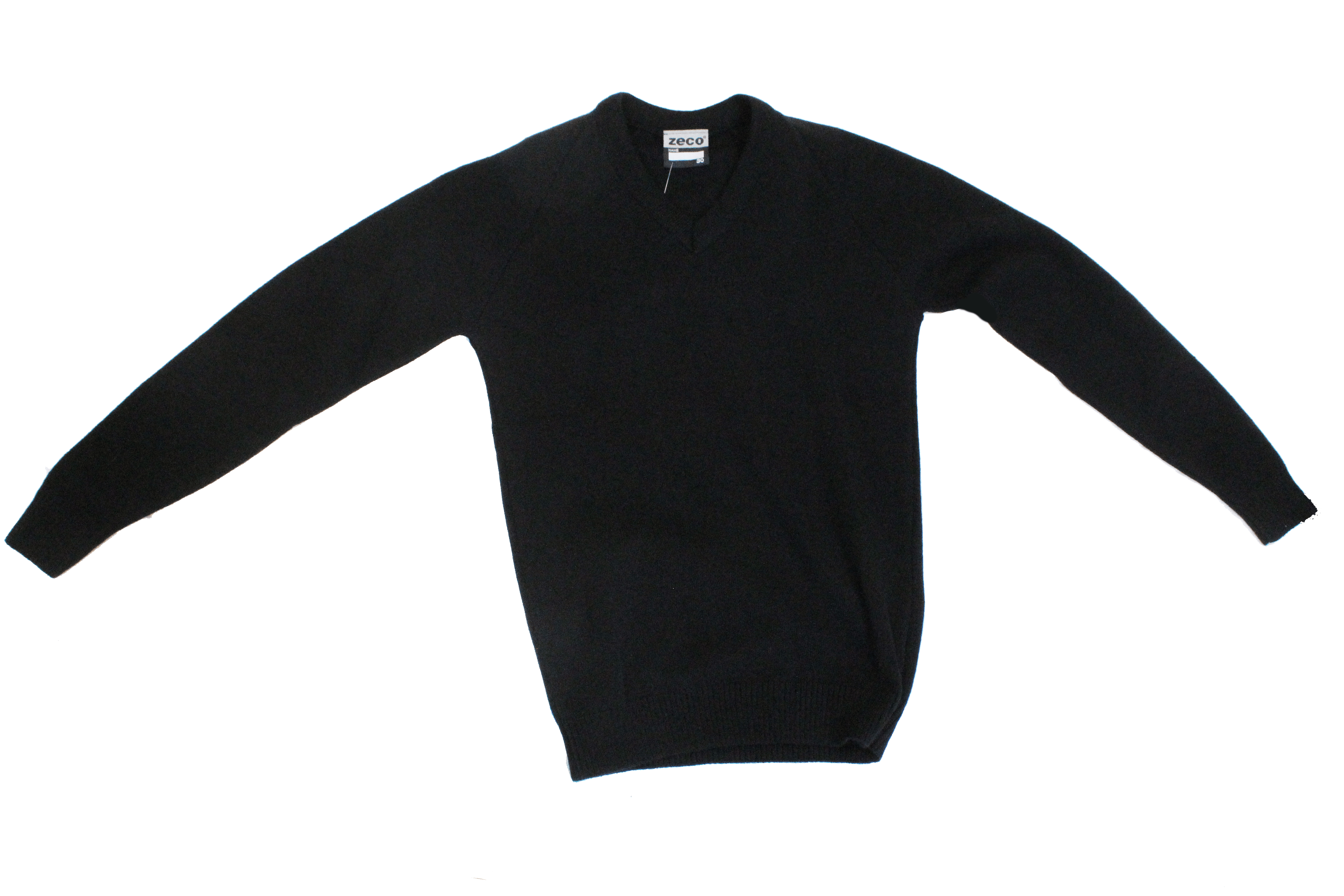 Knitted 'V' Neck Jumper - Black